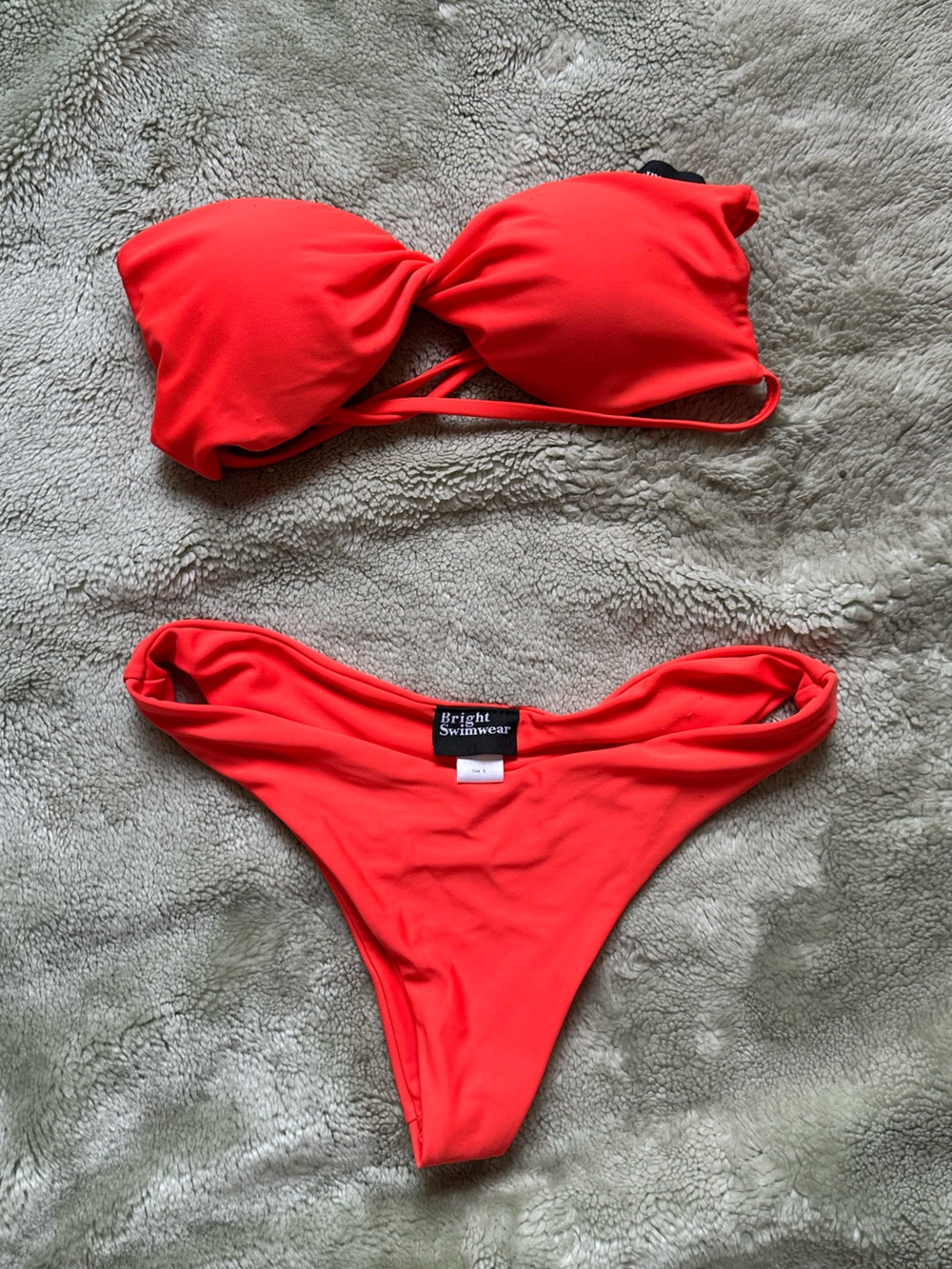 Bright Red Bikini Set with Tag